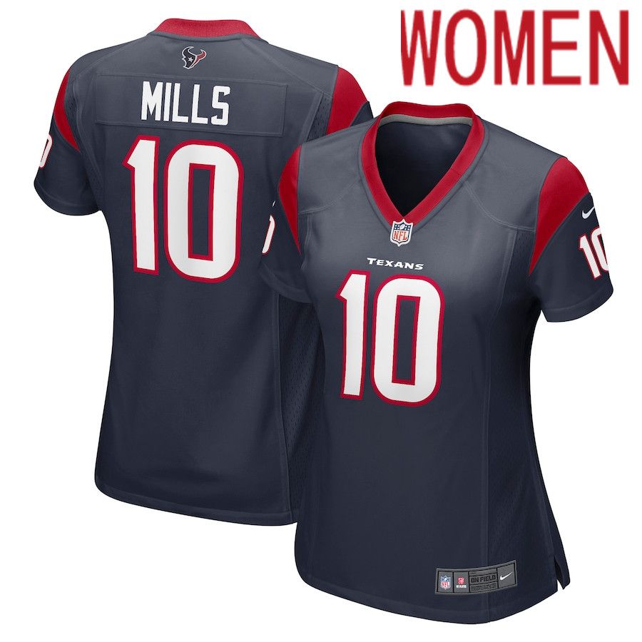 Women Houston Texans #10 Davis Mills Nike Navy Nike Game NFL Jersey